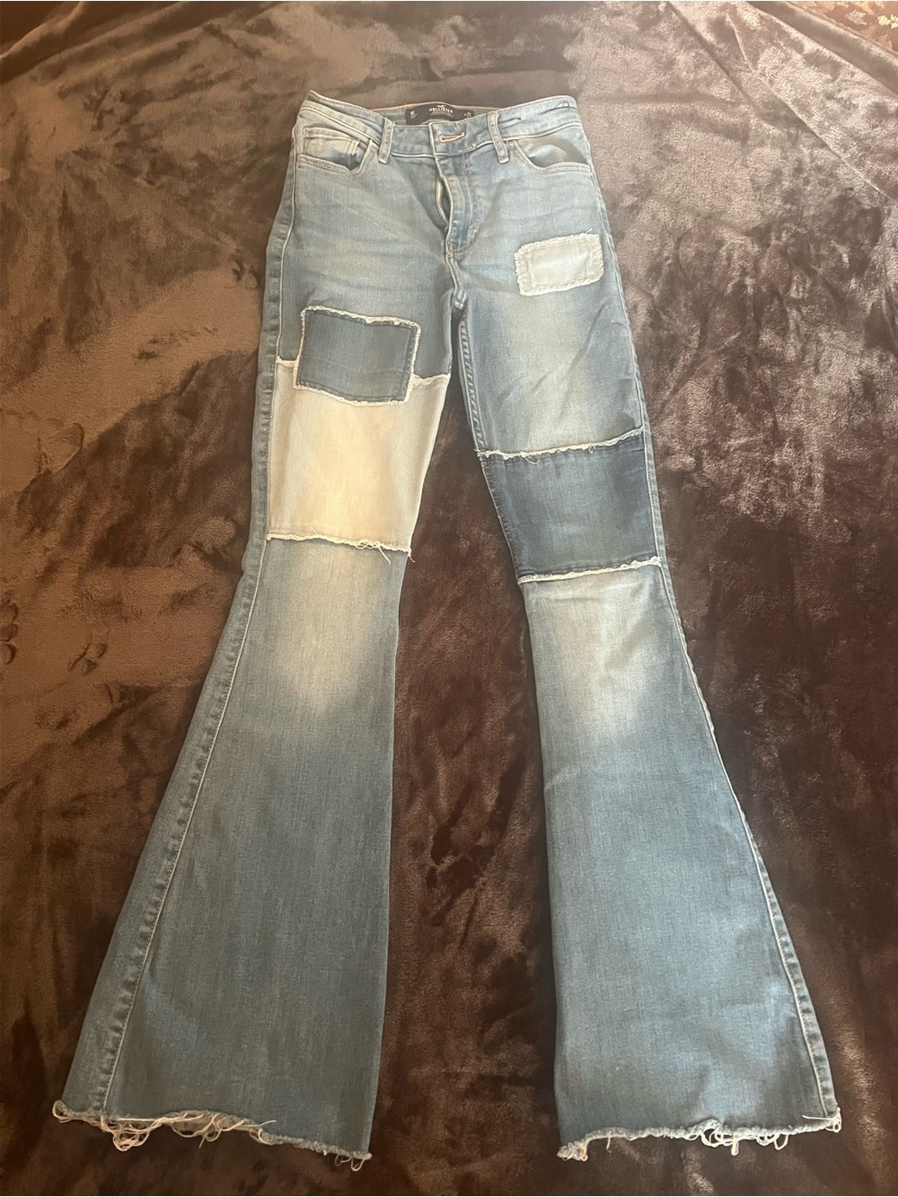 Hollister High Rise Patchwork Flare Jeans 1R